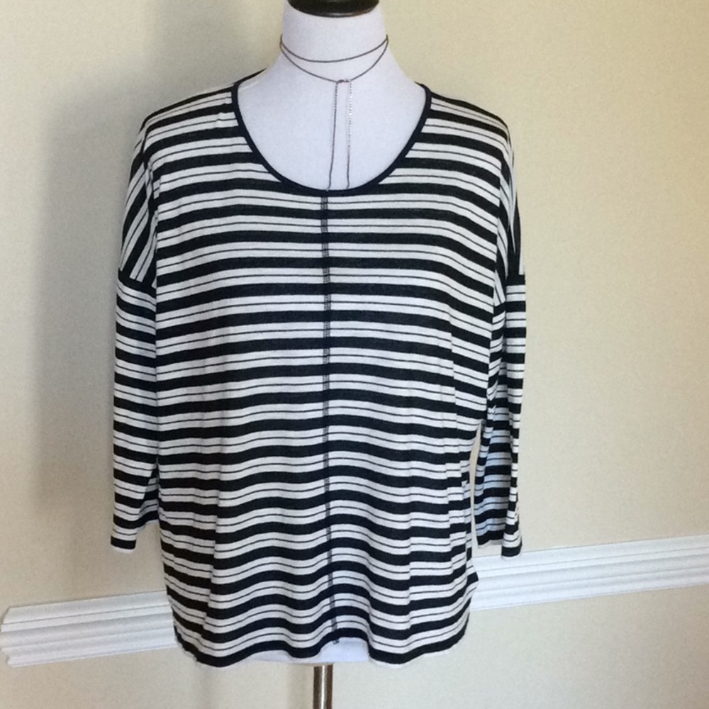 Jones New York Sport navy/white irregular stripe